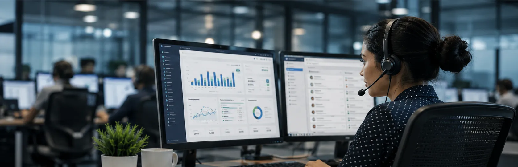 Financial services team using AI-powered call analytics to gain customer insights and track performance