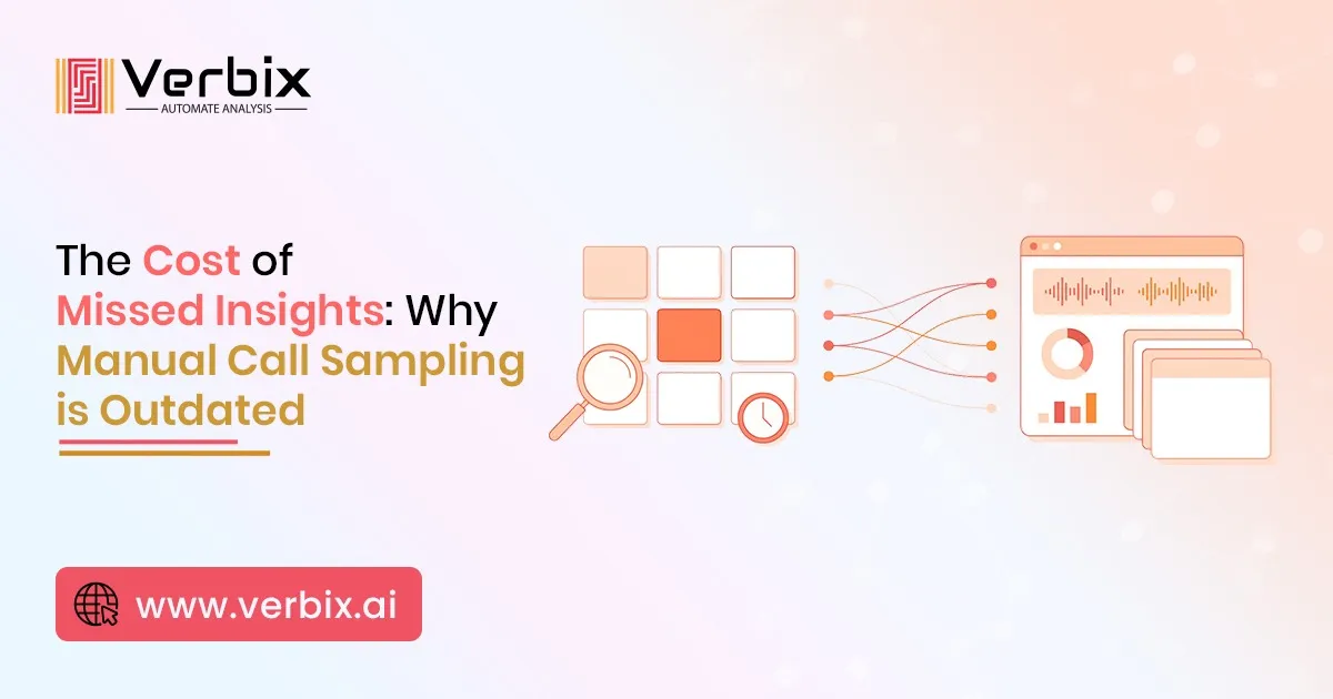 The cost of missed insights from manual call sampling compared to AI-powered call analytics by Verbix AI