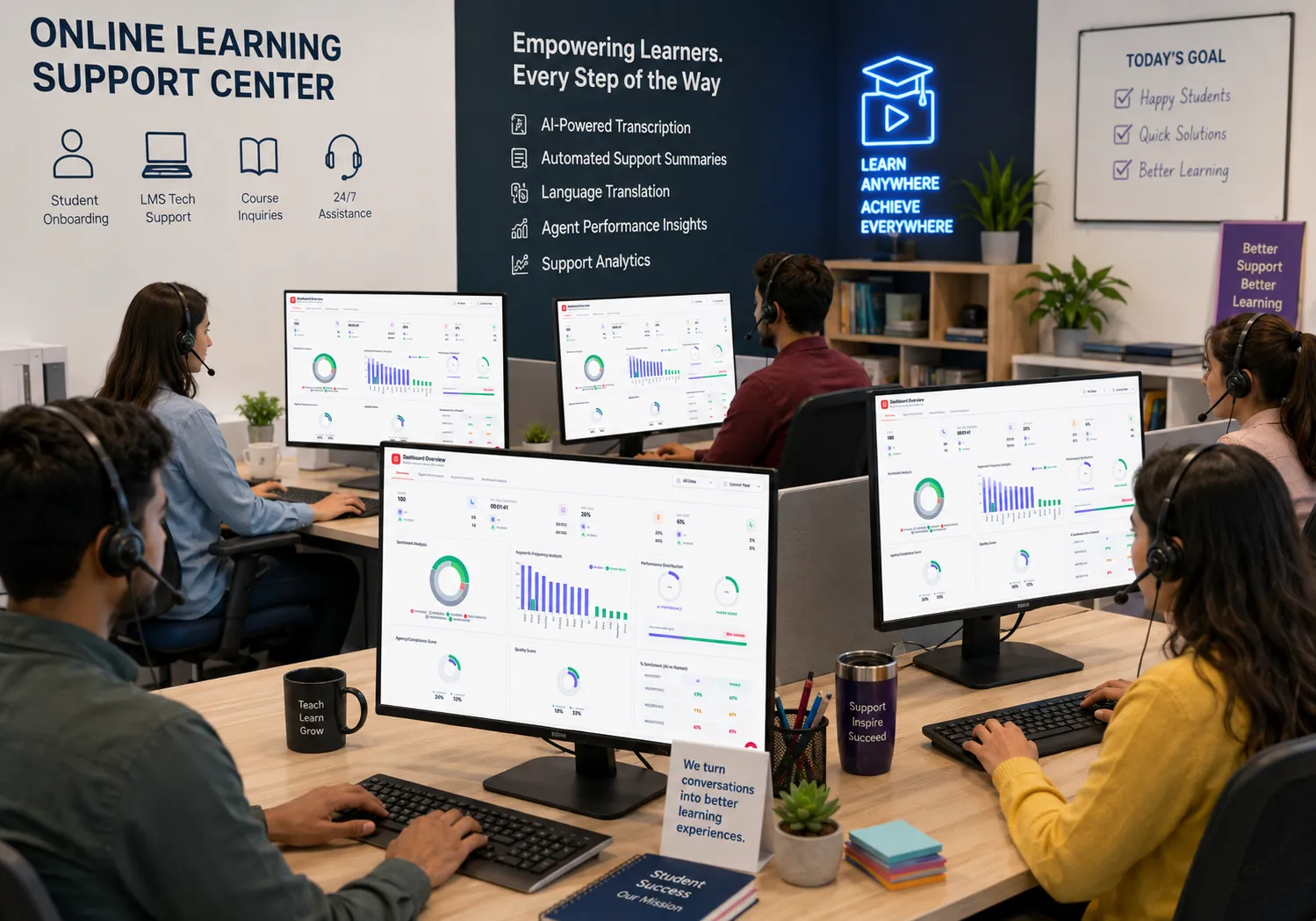 Online learning AI call analytics